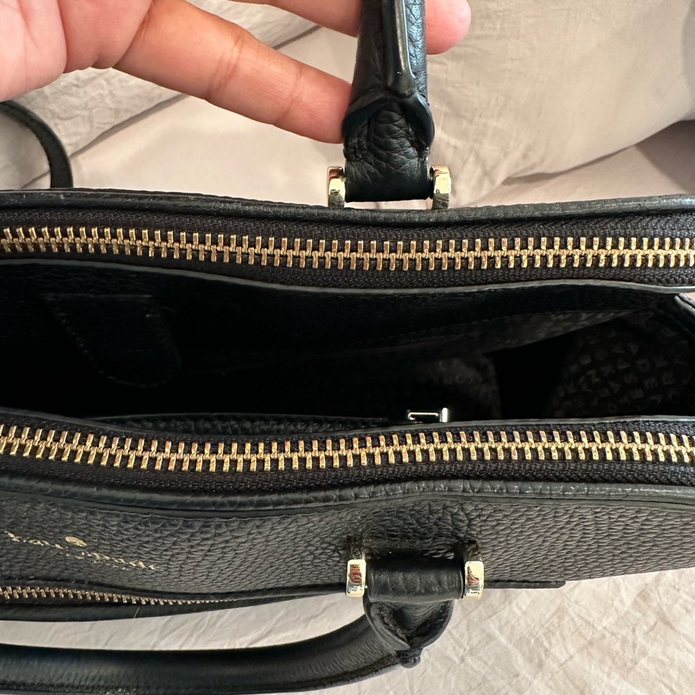 SOLD - Kate Spade Black Pebbled leather satchel with Charm or Bag scarf - Picture 16 of 16